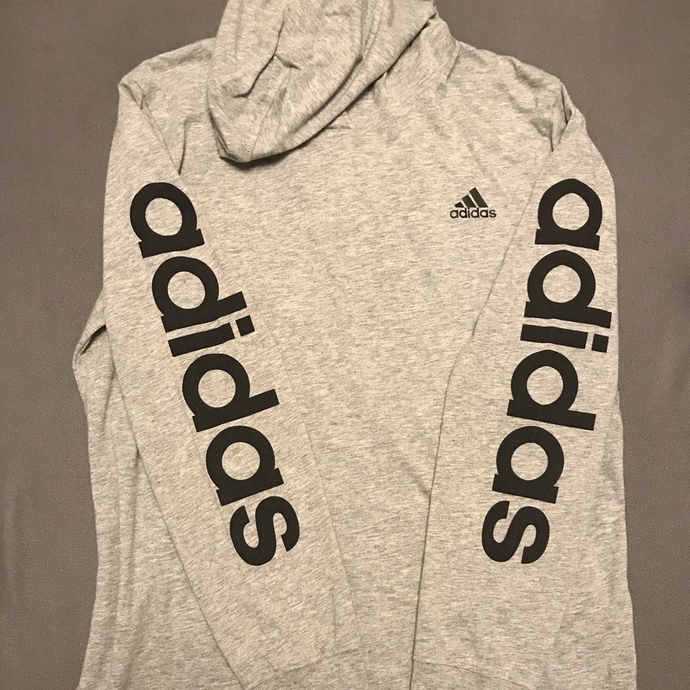 Boys Adidas Hooded Long Sleeve T-Shirt